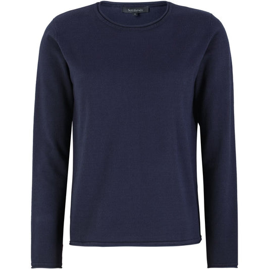 Beställningsvara: SOFT REBELS MARLA Tröja O-ringad stickad rullad kant Marinblå/Total Eclipse SR219-208