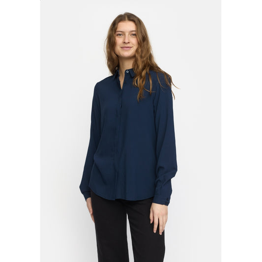 Beställningsvara: SOFT REBELS FREEDOM LS Skjorta Marin/Total Eclipse SR420-740