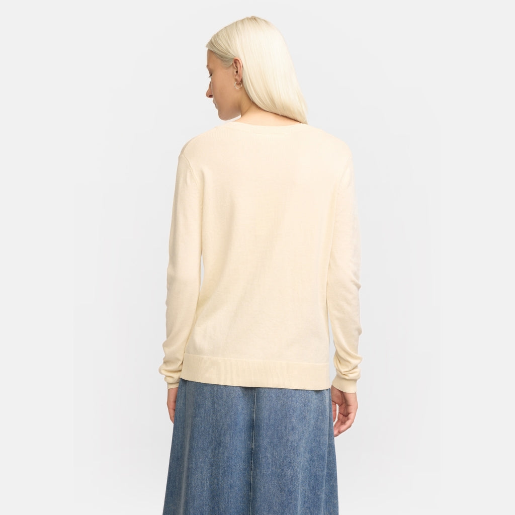 Beställningsvara: SOFT REBELS MARLA Kofta Creme/Arctic Wolf  SR120-213