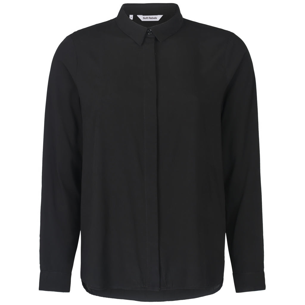 Beställningsvara: SOFT REBELS FREEDOM LS Skjorta Svart SR420-740