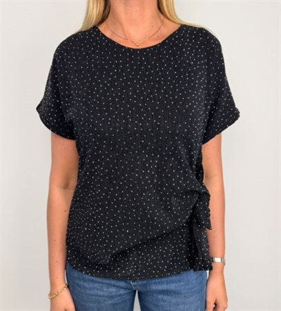 CARAMELLE TOPP MED GLITTER & KNYT BLACK 25637/000