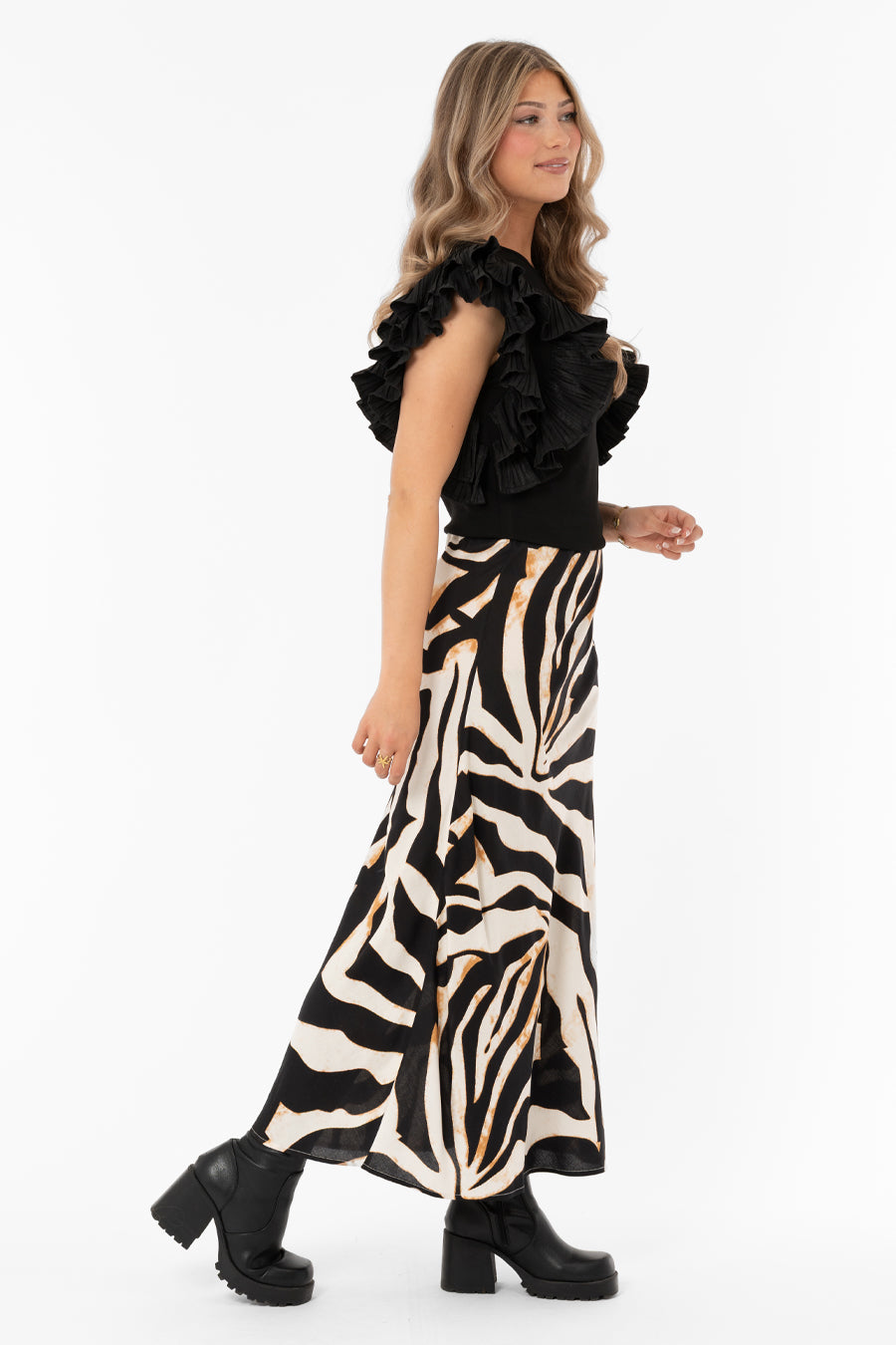 Beställningsvara CAPRI COLLECTION BEA Kjol Zebra Elfenben/Svart