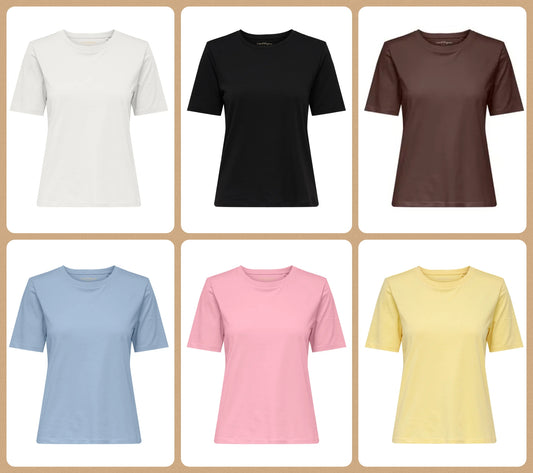 ONLY HAPPY 15378843 S/S O-NECK TEE PR JRS