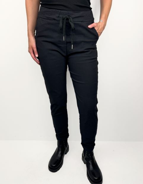 CARAMELLE Svart Byxa stretch plain