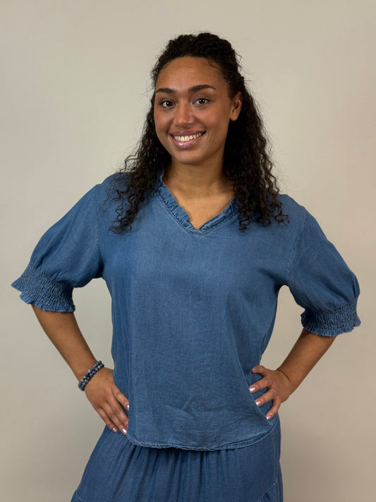 MIX BY HEART THELMA 428 BLUS JEANS BLÅ