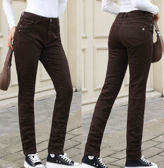 CARAMELLE JEWELLY BAGGY JEANS JW8711-17 BRUN