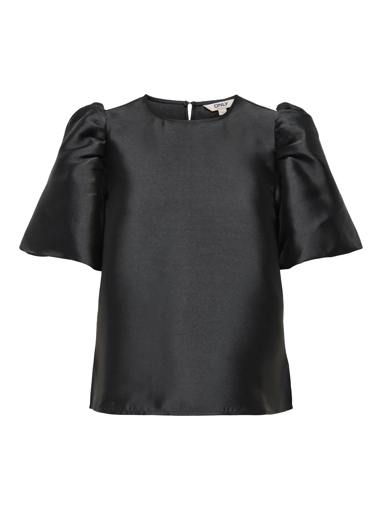 ONLY MANNY 2/4 HEAVY SATIN TOP BLACK