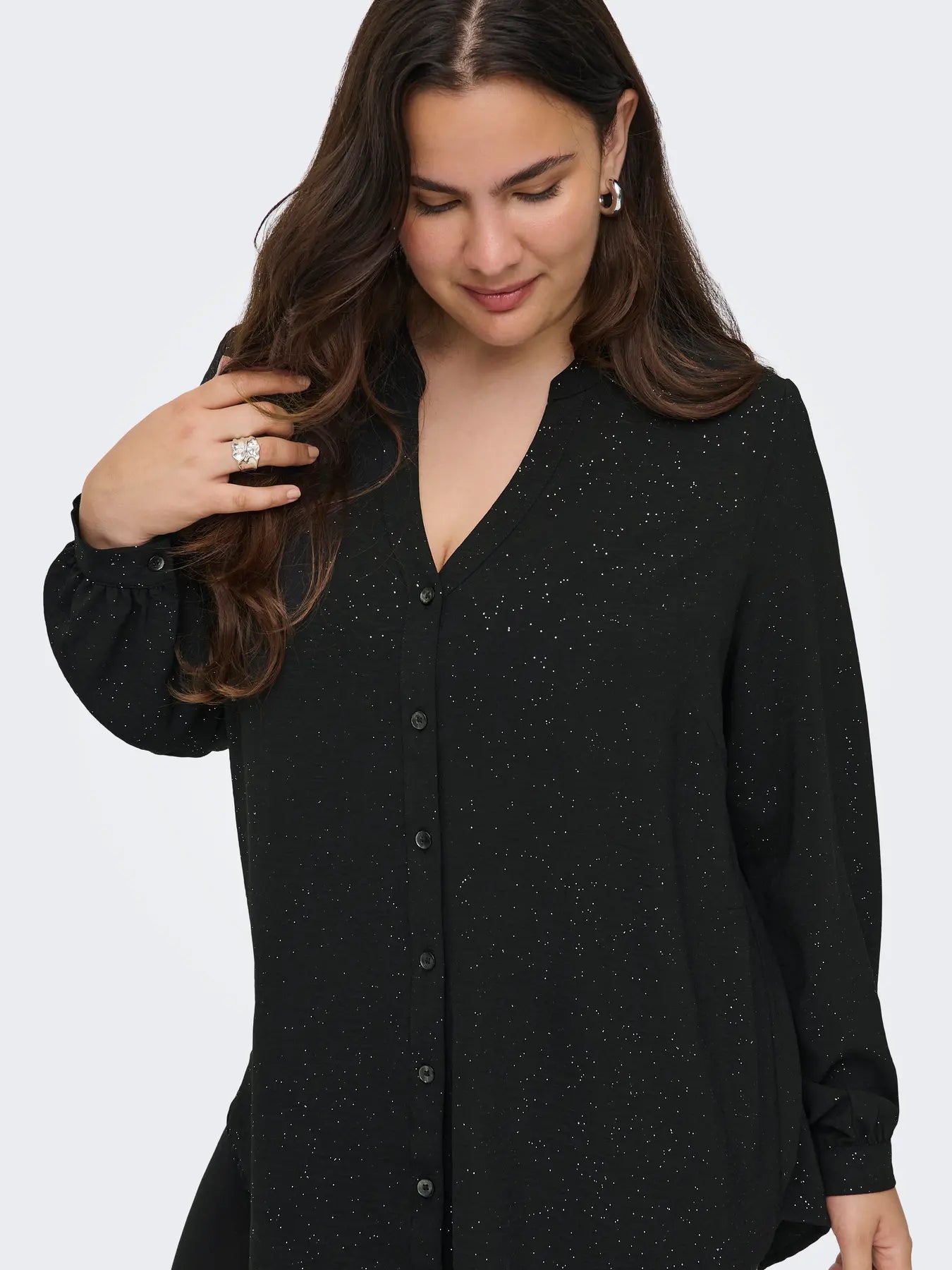 CARMAKOMA JOSEE METTA LIFE L/S V-NECK SHIRT  15334522