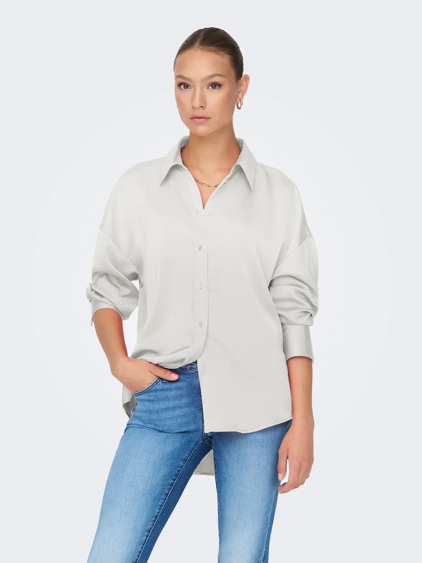 ONLY MARTA Satin skjorta Vit