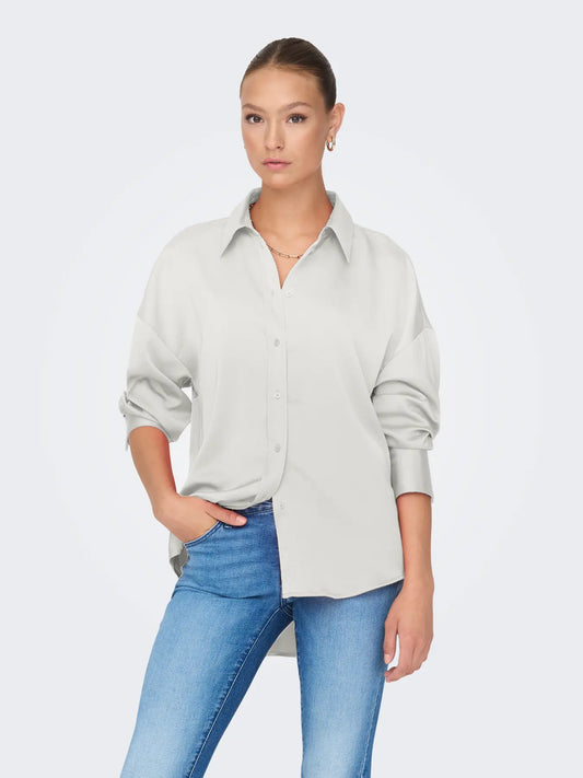 ONLY MARTA Satin skjorta Vit
