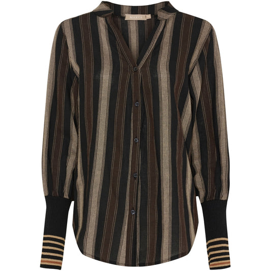 Marta du Chateau dam skjorta MdcPeyton 25161 - Black/Camello2