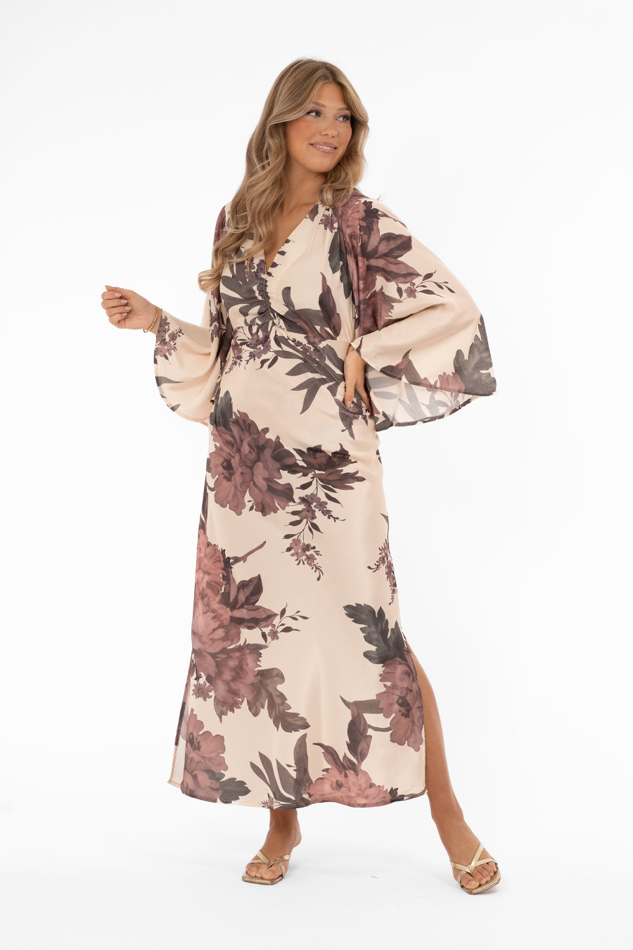 Beställningsvara CAPRI COLLECTION MEADOW Klänning Champagne/Rose/Sage🔍