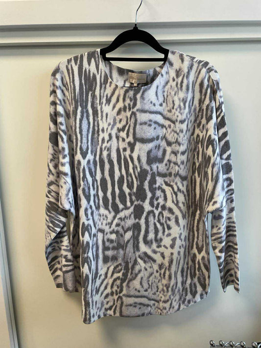 CARAMELLE Topp print grey/white