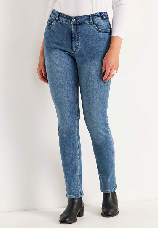 CELLBES Ljusblå Jeans med resår i sidorna