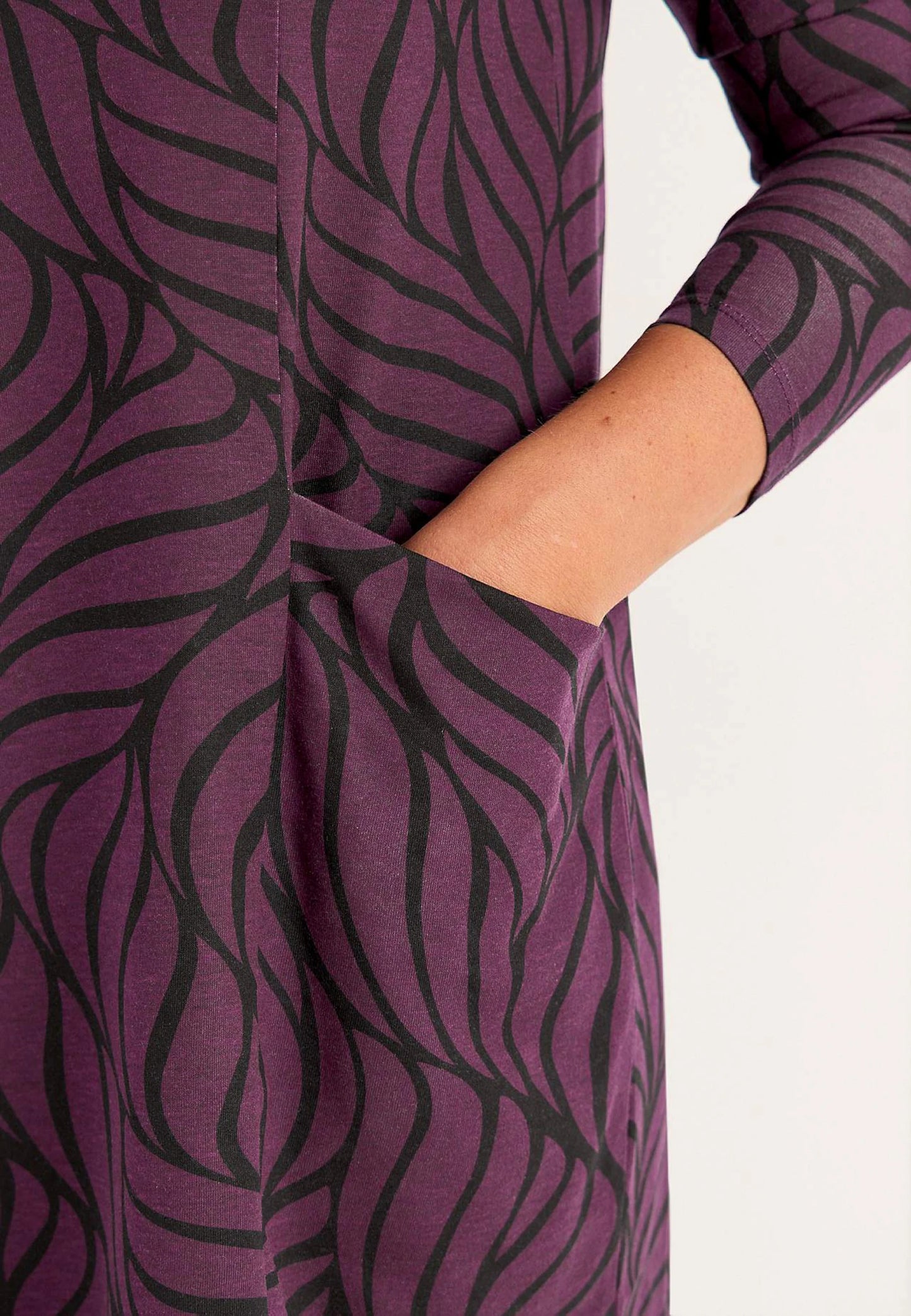 CELLBES Trikåtunika med fickor Lila/Mönstrad 700641