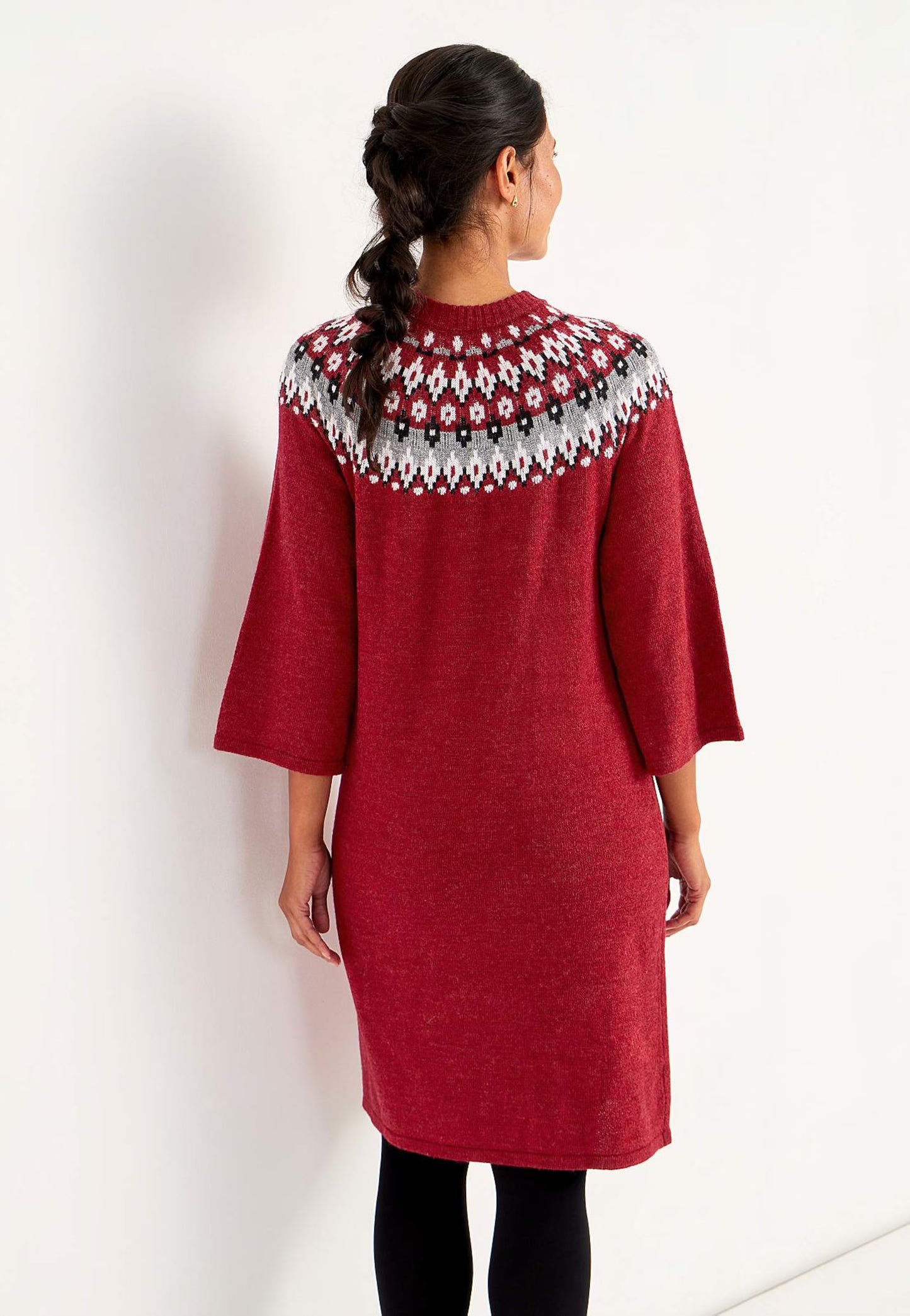 CELLBES Klänning Stickad, jacquardmönstrad Röd 7010020324