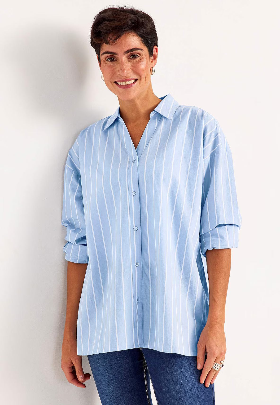 CELLBES SABINA 701421 SHIRT TUNIC BLÅ/VIT