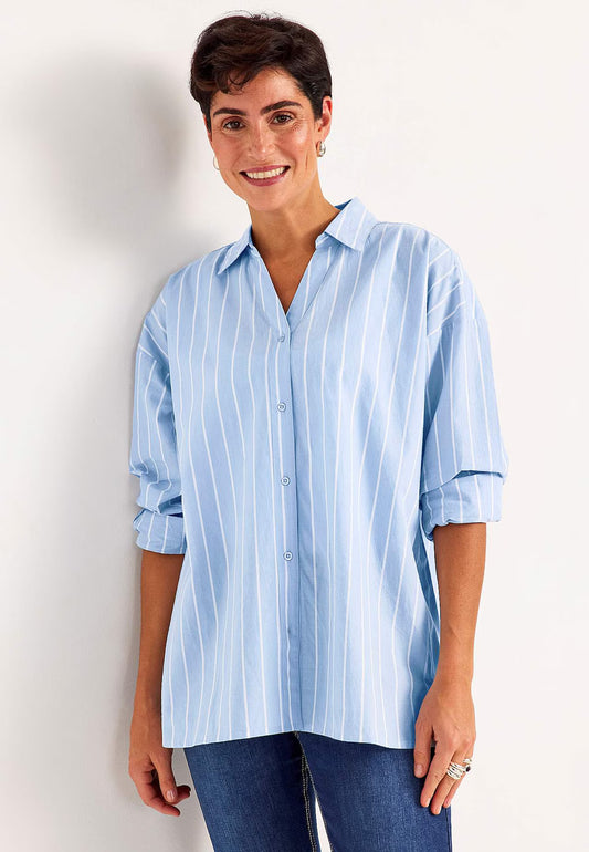 CELLBES SABINA 701421 SHIRT TUNIC BLÅ/VIT