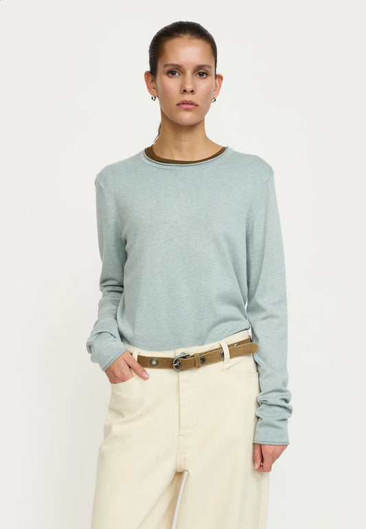 SR MARLA SR219-208 O-NECK ROLL EDGE KNIT