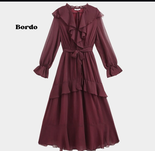 CARAMELLE Klänning Bordo PS9216