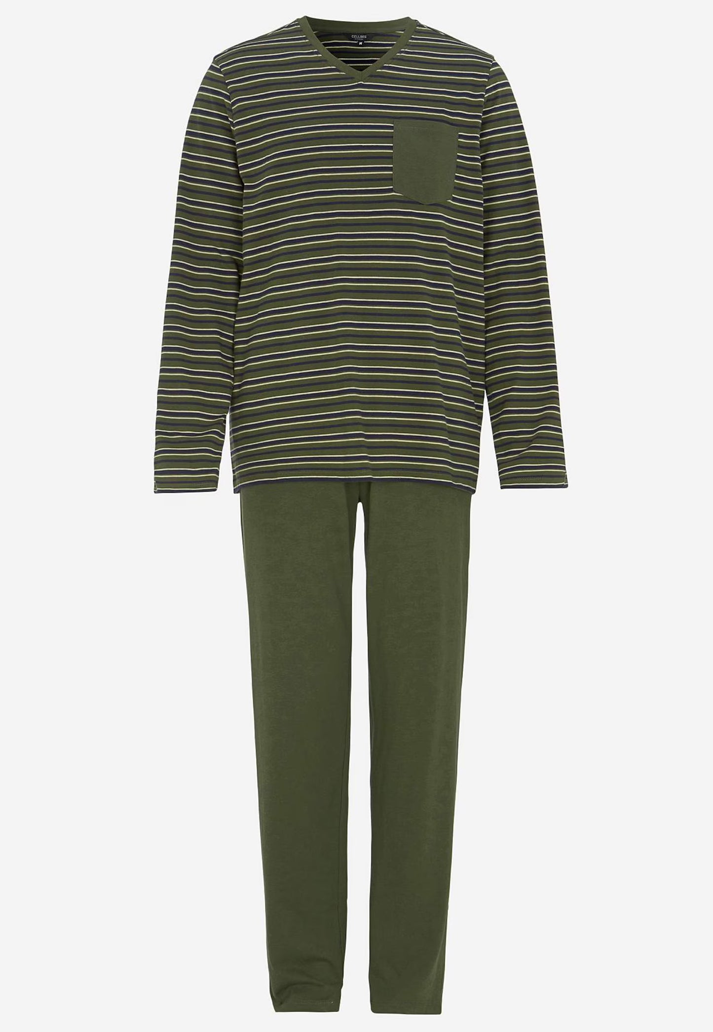 CELLBES Herrpyjamas 2-delad Grön/Randig 620290