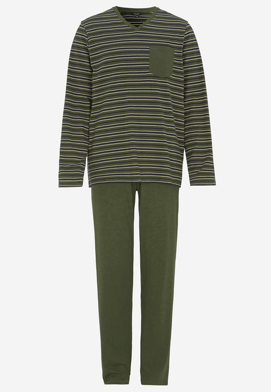 CELLBES Herrpyjamas 2-delad Grön/Randig 620290