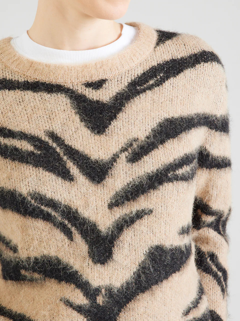 ONLY COSTA Stickad Tröja Brun/Svart 15358393