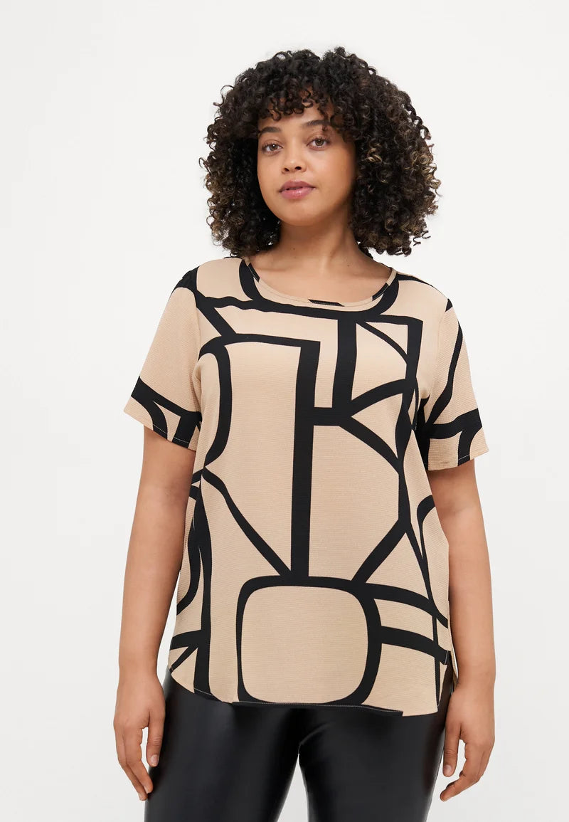 CARMAKOMA VICA Topp Beige/Svart