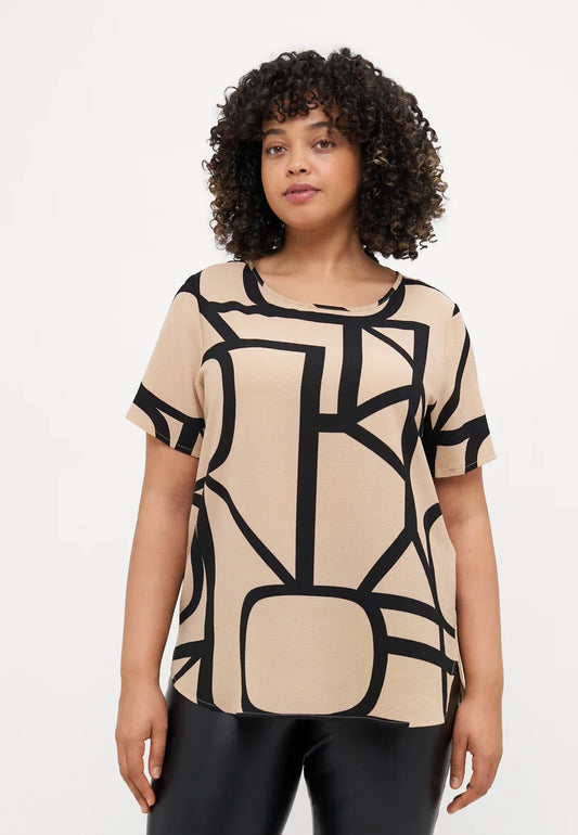CARMAKOMA VICA Topp Beige/Svart