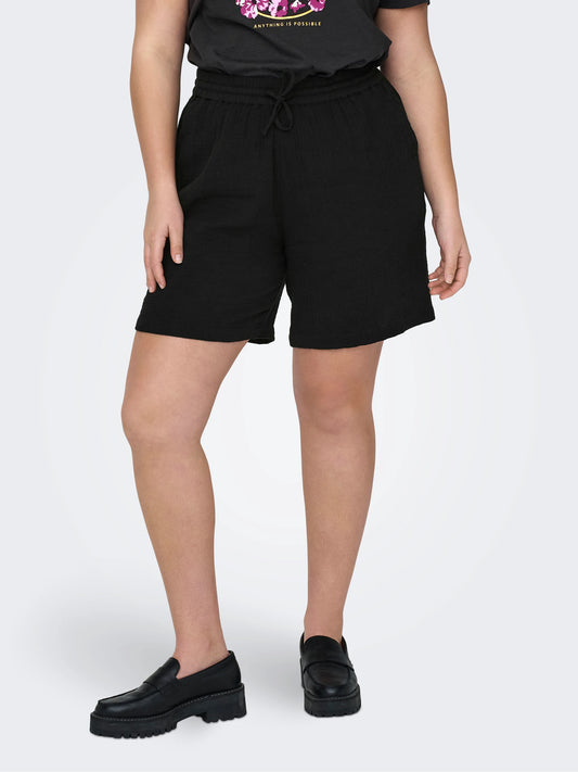 CARMAKOMA THYRA Shorts Hög midja Normal passform Svart