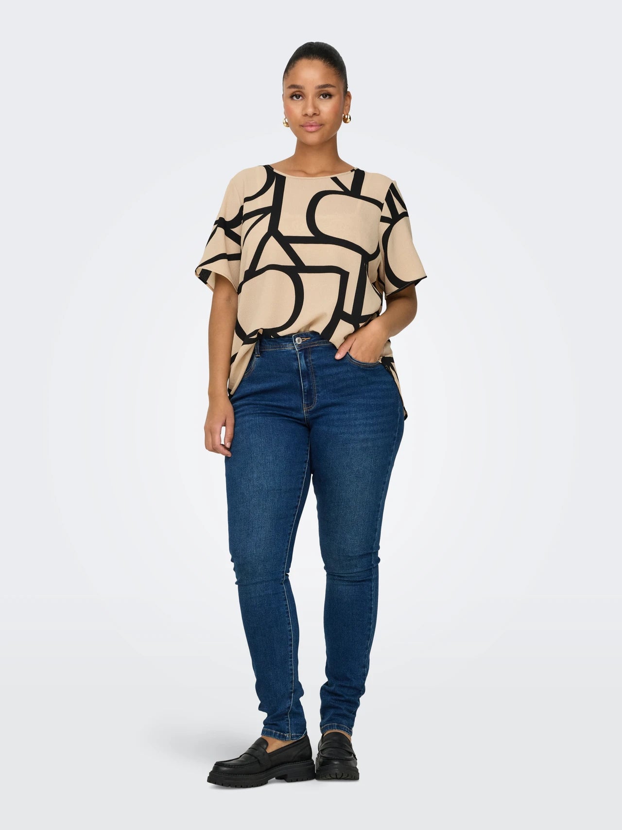 CARMAKOMA VICA Topp Beige/Svart