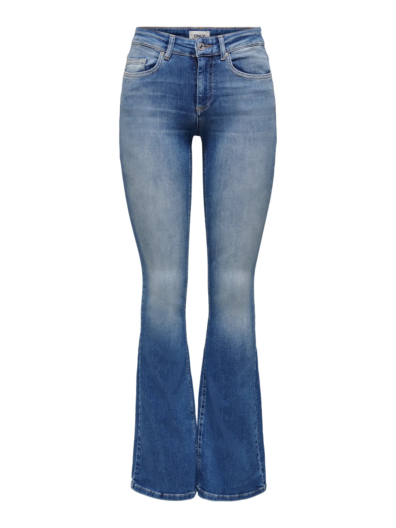 ONLY BLUSH Jeans Medelhög midja Utsvängd passform Blått/Medium Blue Denim 15223514