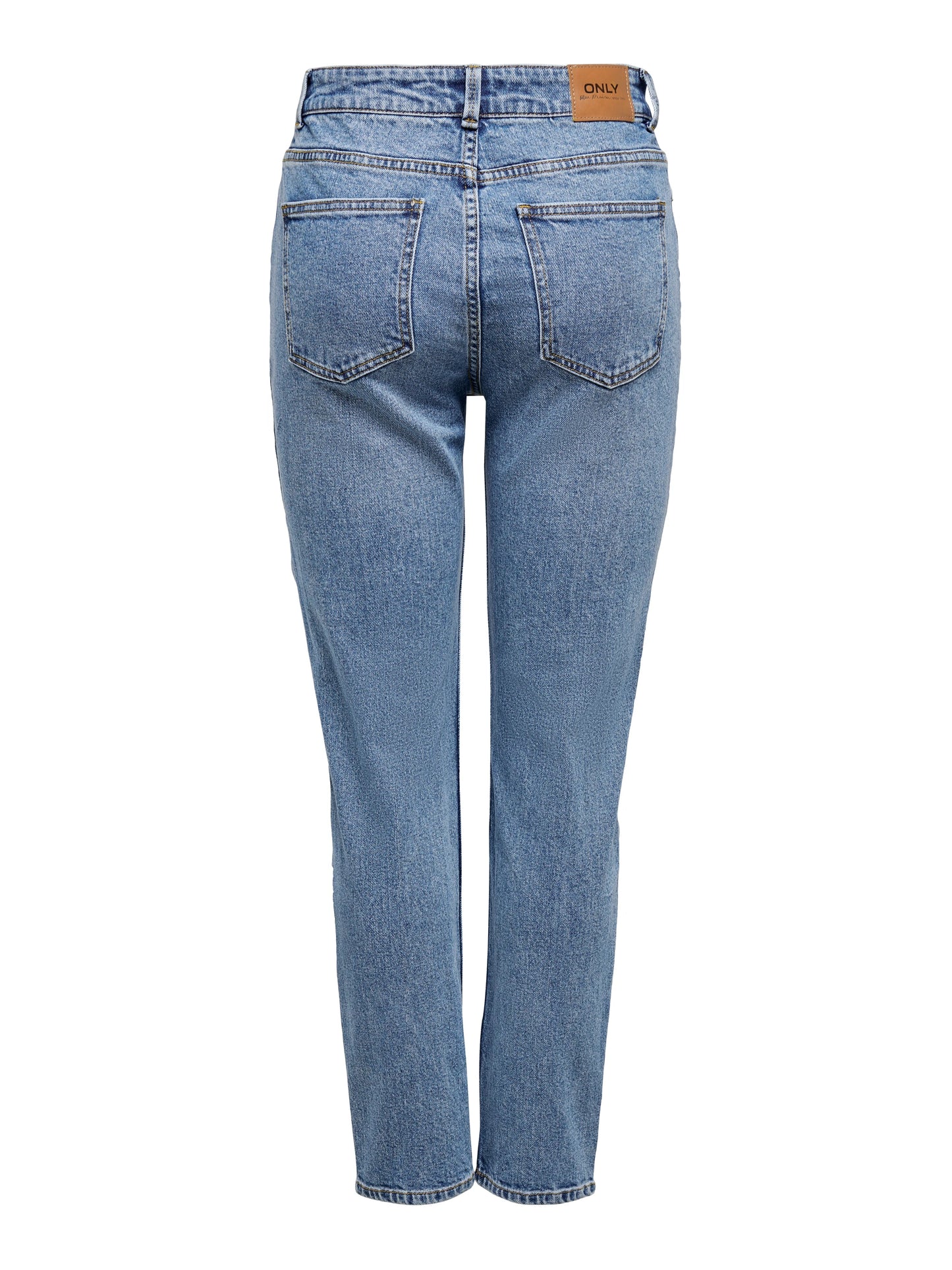 ONLY EMILY Medium Blue Hög midja Rak passform Jeans