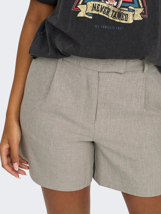 ONLY LINDA Shorts Grå Hög midja Vida ben