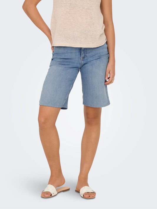 ONLY MADISON Denimshorts Hög midja Normal passform Blått / Light Blue Denim