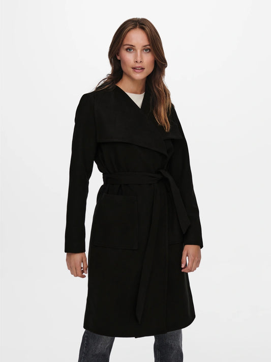 ONLY NEW PHOEBE DRAPY COAT SVART