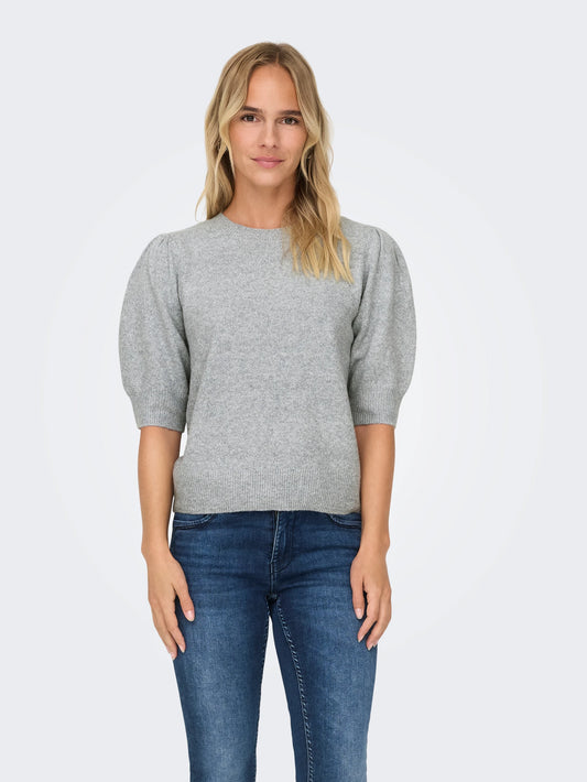 ONLY RICA Stickad tröja Light Grey Melange