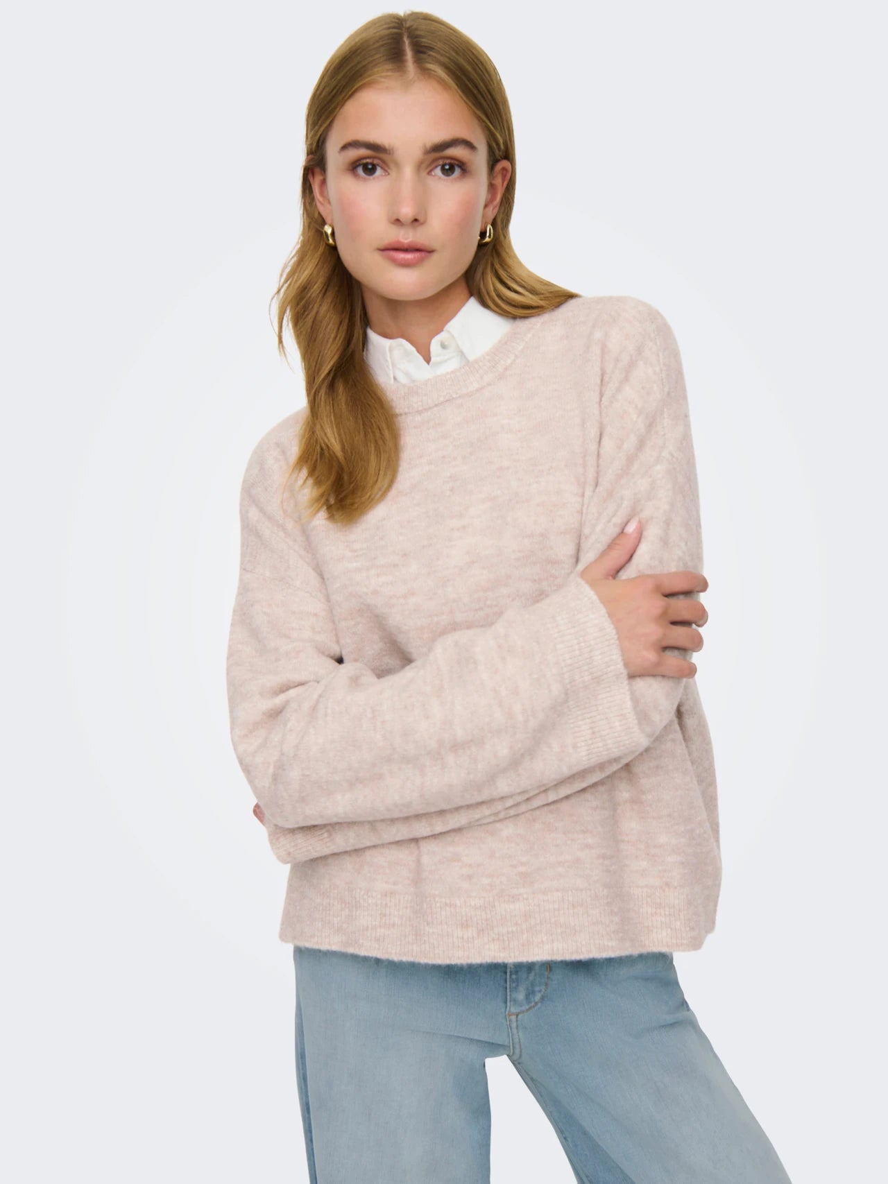 ONLY SIMONI Stickad Tröja Beige