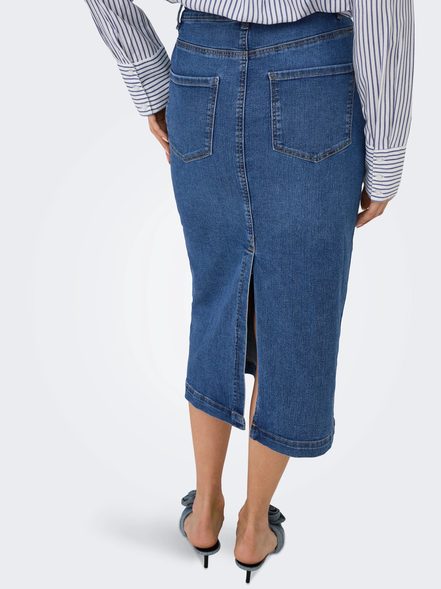 ONLY WONDER Midi Jeanskjol Medium Blue Denim