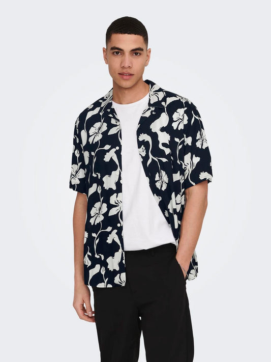 ONLY & SONS DASH Avslappnad skjorta Marin/Vit