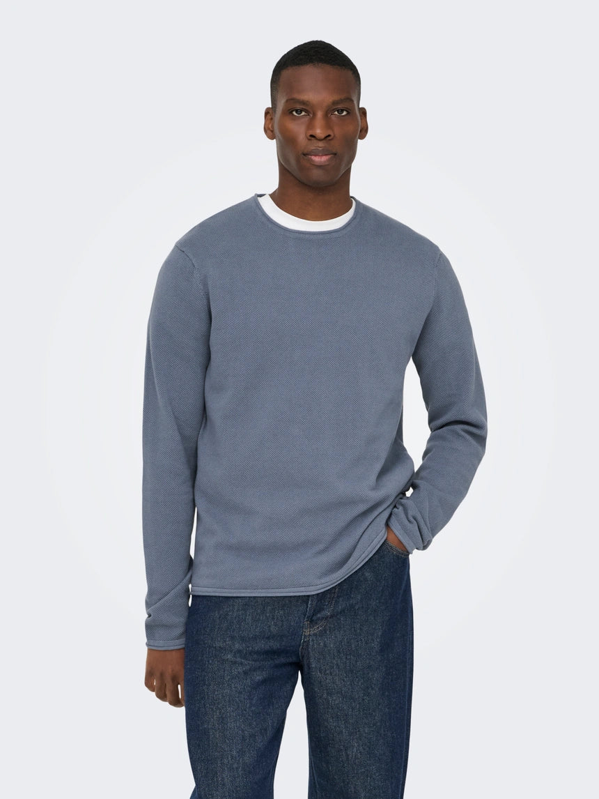 ONLY & SONS FELIX Pullover Blå/Flint Stone 22029042