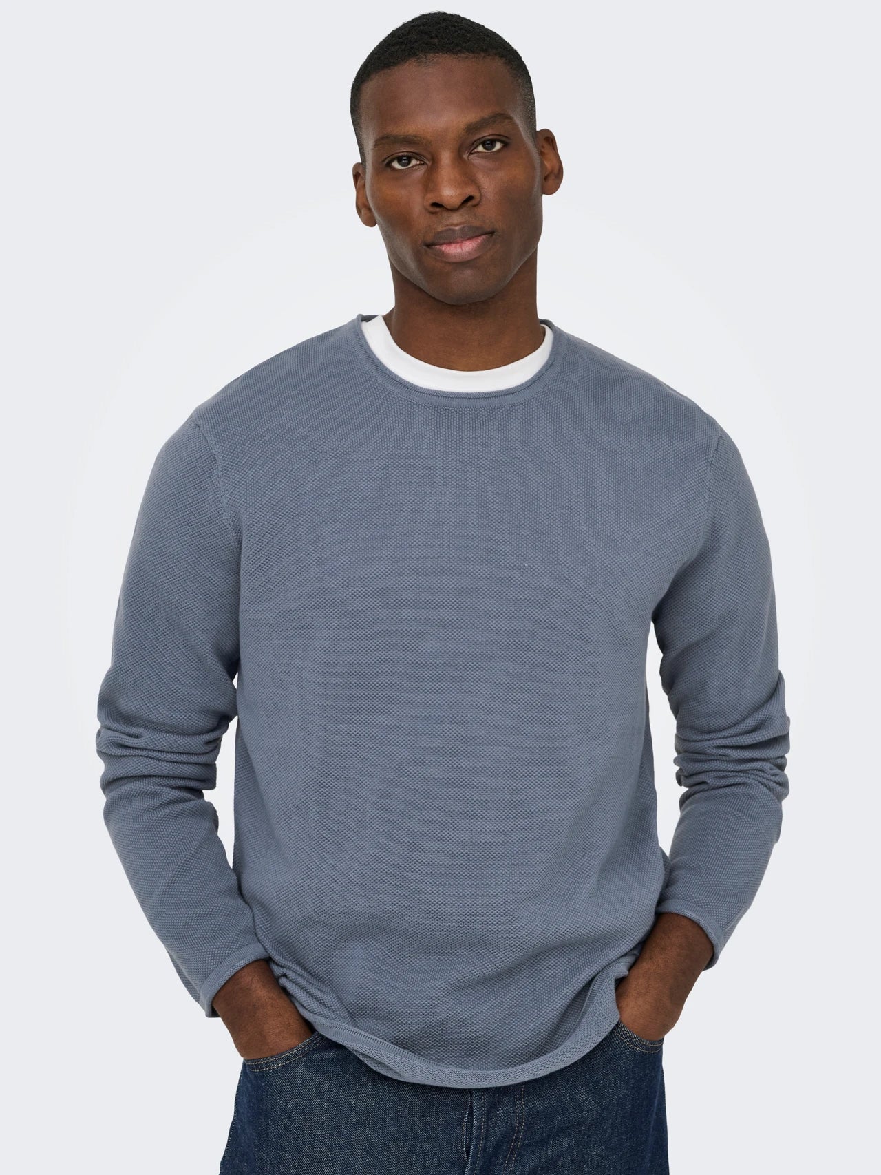 ONLY & SONS FELIX Pullover Blå/Flint Stone 22029042