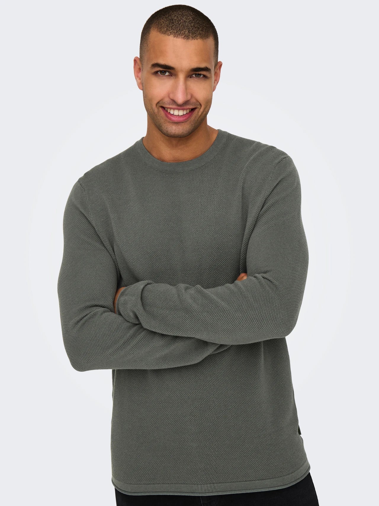 ONLY & SONS FELIX  22029042 Pullover Grå/Castor Gray