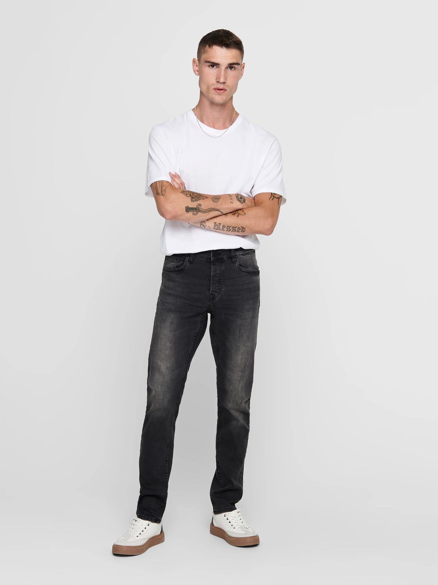 ONLY & SONS LOOM Jeans Washed Låg midja Slim Fit