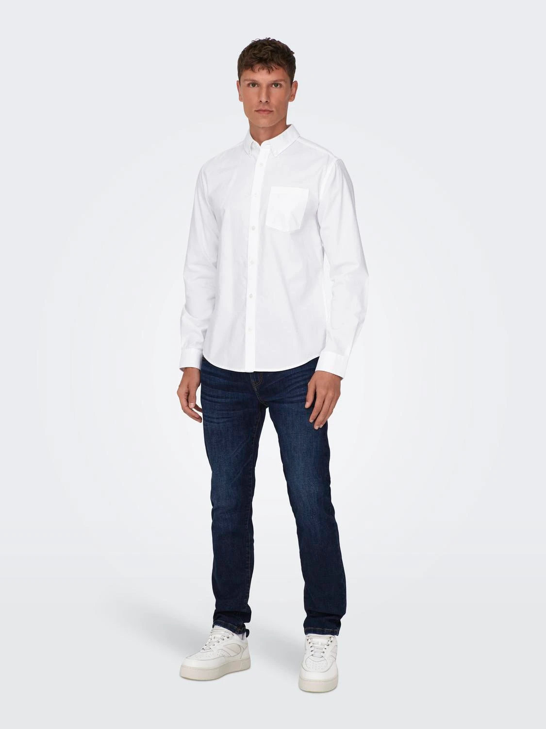ONLY & SONS NEIL Oxfordskjorta Vit