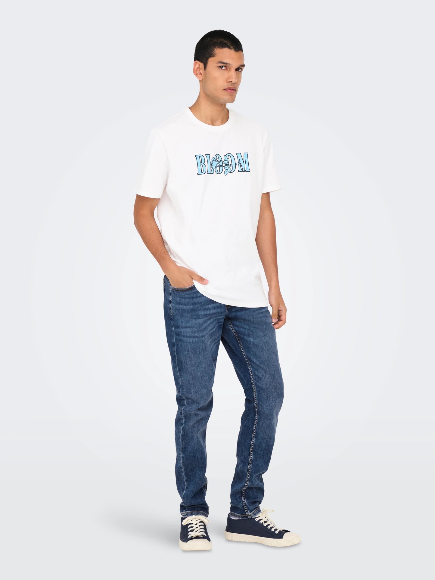 ONLY & SONS WARP Medelhög midja Skinny Fit Jeans