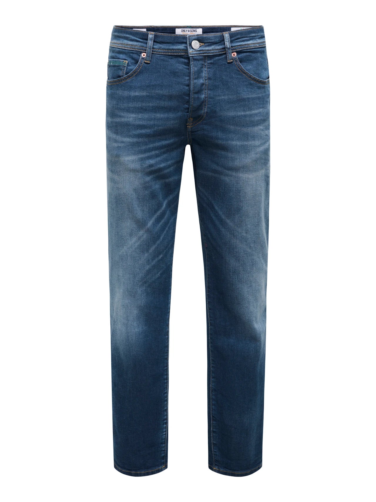 ONLY & SONS WEFT Jeans Medelhög midja Normal passform Blått/Dark Blue Denim 22030036
