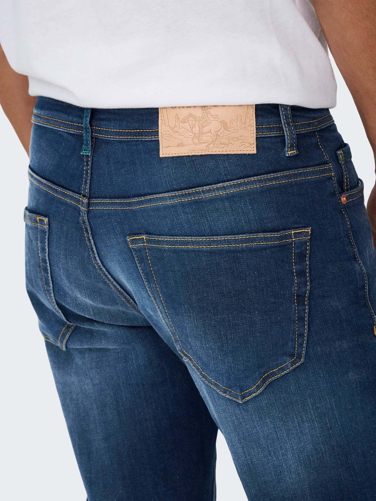 ONLY & SONS WEFT Jeans Medelhög midja Normal passform Blått/Dark Blue Denim 22030036