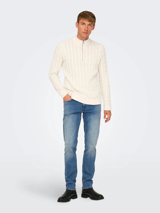 ONLY & SONS WEFT Jeans Light Medium Blue Denim Medelhög midja Normal passform
