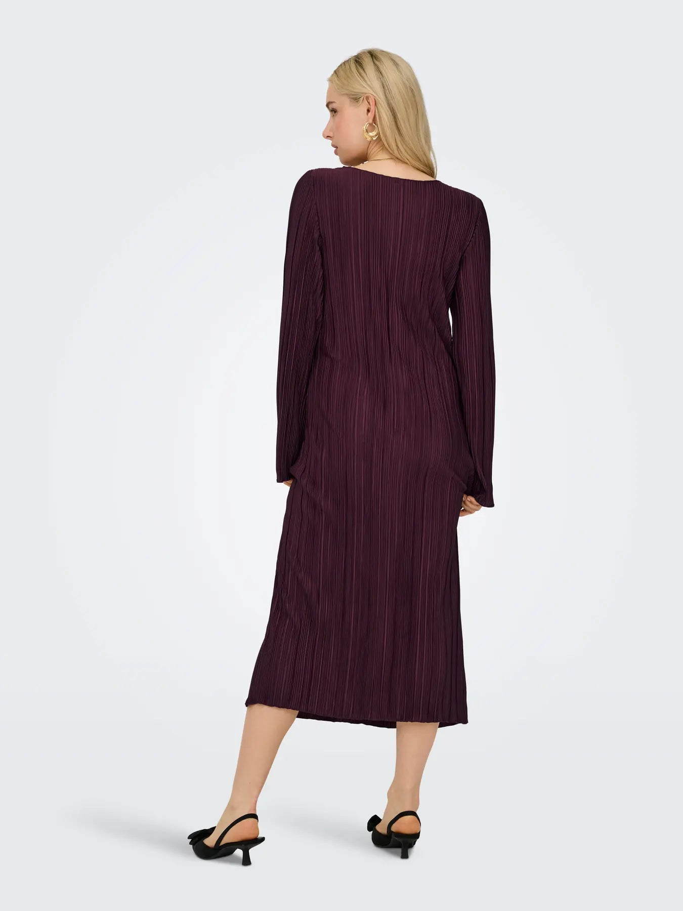 ONLY PERY L/S LONG DRESS BOAT NECK WINETASTING